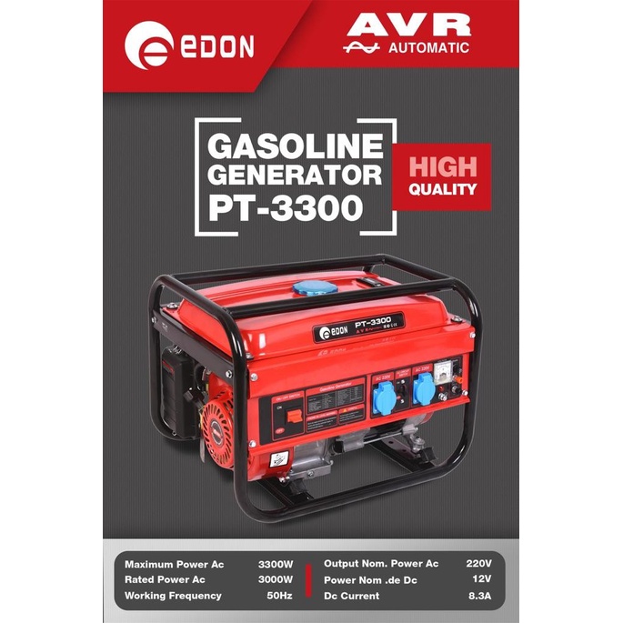 GENSET EDON 3000Watt EDON PT3300L EDON PT-3800D GASOLINE GENERATOR