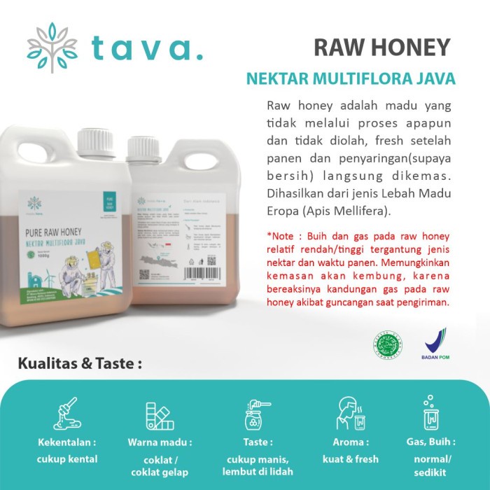 

Promo Terbatas Madu Murni Asli Tava Nektar Multiflora Java 1Kg 100% Pure Raw Honey Aman