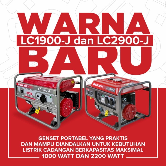 Genset Bensin - Loncin LC 1900 J - 1000 Watt - Generator Set