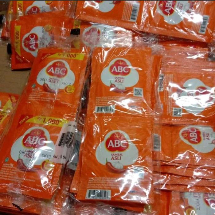 

sauce ABC asli sachet 18 gr 10 pack ,tiap pak isi 10 sachet Saos