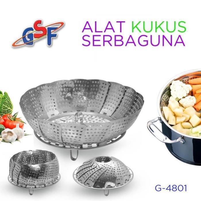 Kukusan Stainless Flexible Steamer Alat Kukus Lipat Serbaguna