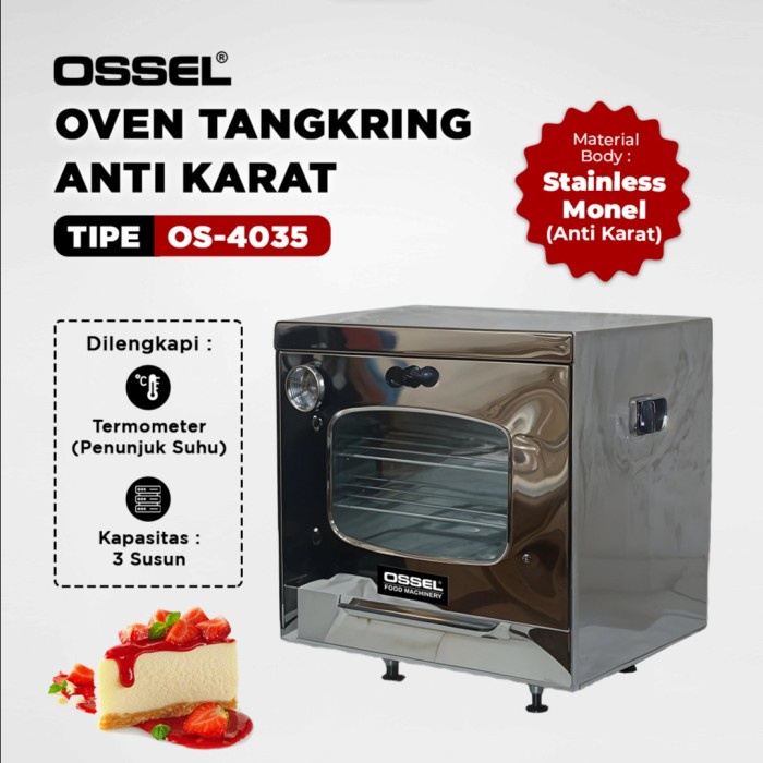 OSSEL Oven Tangkring Gas + Pengatur Suhu OSSEL Gas Oven Stainless Anti Karat + Thermometer OS-4035