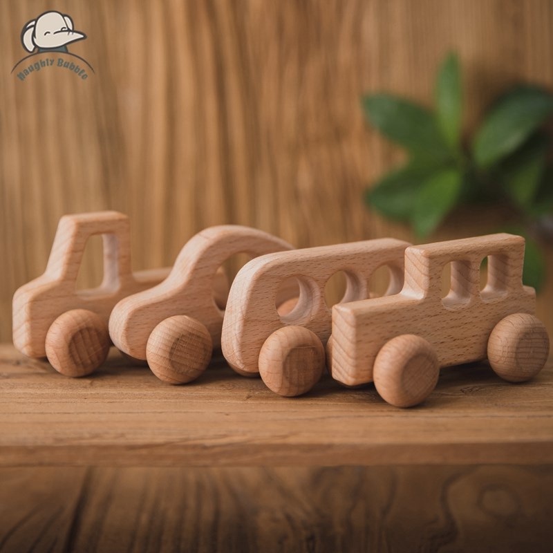 Baby Wooden Car Wooden Child Block For Babies BPA Free Organic Beech Animal Shape Baby Toy Car