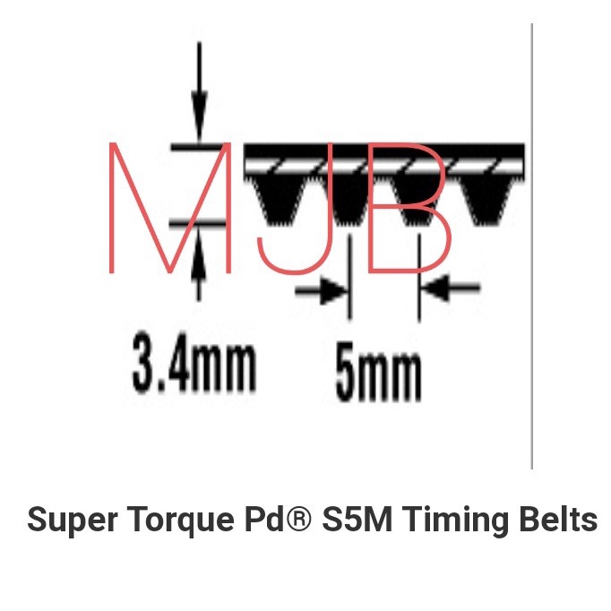 Paling Baik Timing Belt S5M 650 / 25 Mm