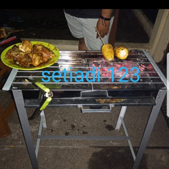 Alat Pemanggang BAKARAN ARANG STAINLESS STEEL TEBAL /PANGGANGAN AYAM SATE,IKAN,DLL.. anti lengket ta