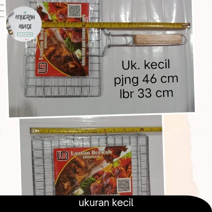 Alat Pemanggang panggangan jepit ikan sate - kecil stainless steel serbaguna anti lengket stainless 