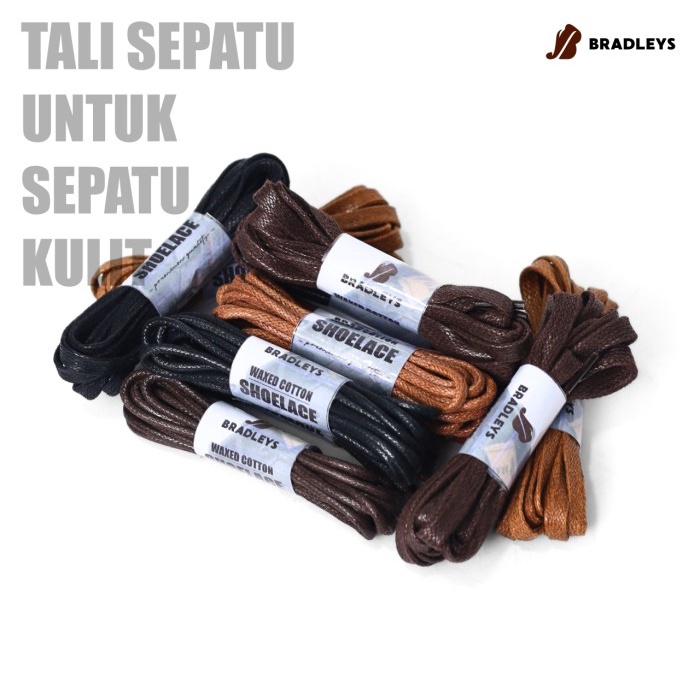 BRADLEYS SHOELACE WAXED 70, 80, 100CM BROWN - TALI SEPATU KULIT