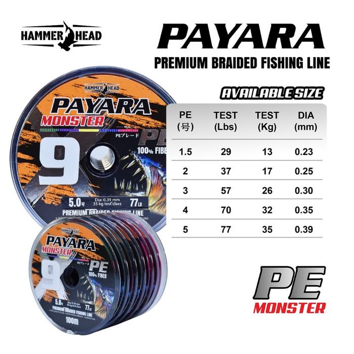 Ready Hammerhead Senar Pancing Payara Monster X9 Multi Color 100% Pe Fiber Connecting Cocok Untuk