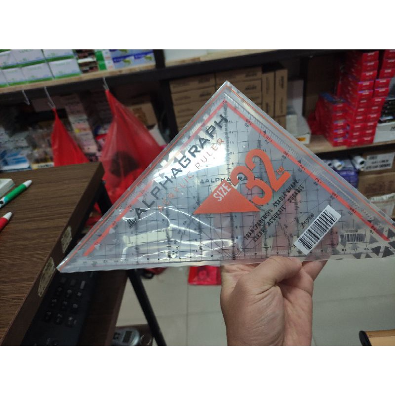 Penggaris Segitiga Pegangan Alphagraph 30 cm Setara Ziegel