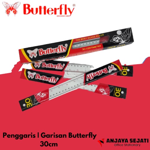 

Penggaris Butterfly Garisan Plastik Ruler 30cm Perlusin (12pcs)