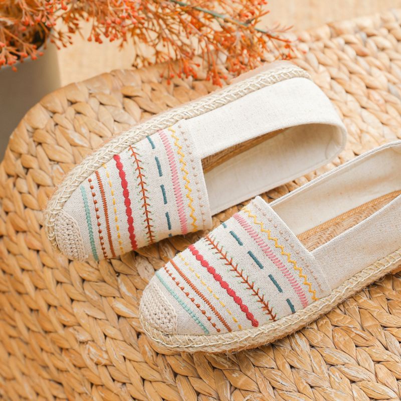 Berkualitas Sepatu Wanita Import Espadrilles Slip On Kanvas Salur