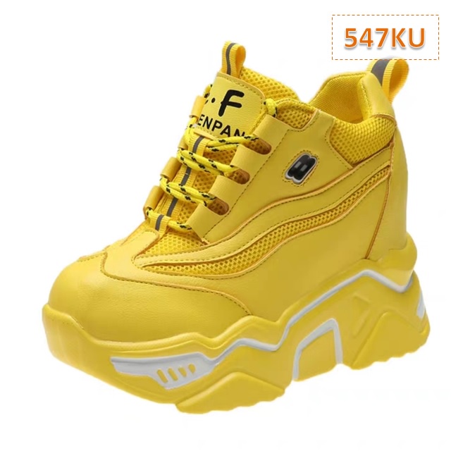 Harga Miring Sepatu Wedges Wanita Laudya Kasual Korea Tinggi Sol 8 Cm Hitam Pink Hijau Kuning