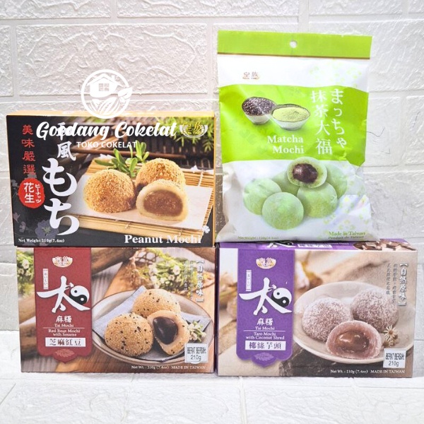 

Mochi Royal Family Tai Mochi Taiwan Matcha Red Bean Mochi With Coconut Sesame Peanut Matcha 210gr /