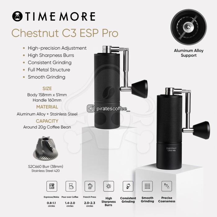 Timemore Chestnut C3 ESP Pro Manual Coffee Grinder - Alat Giling Kopi