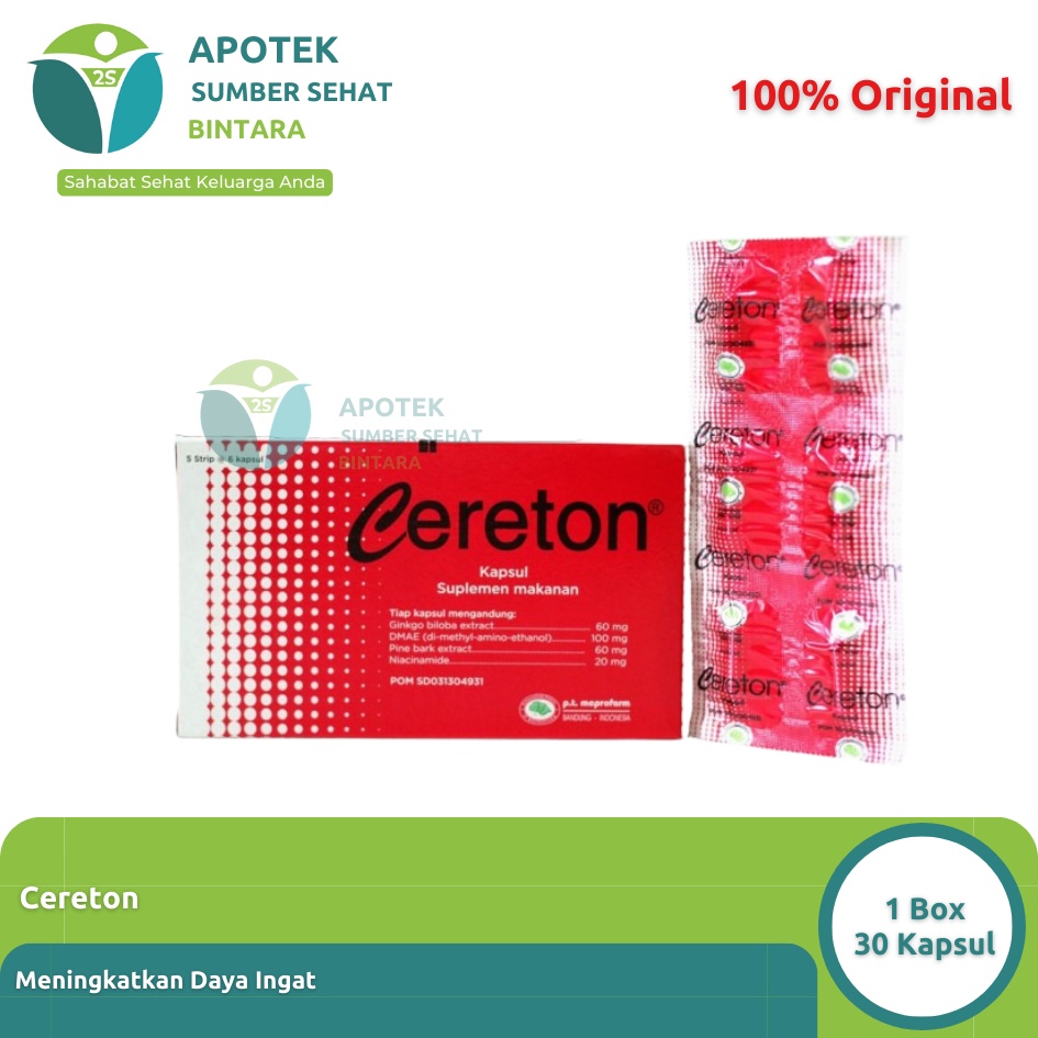 Cereton Vitamin Daya Ingat 1 Box 30 Kapsul