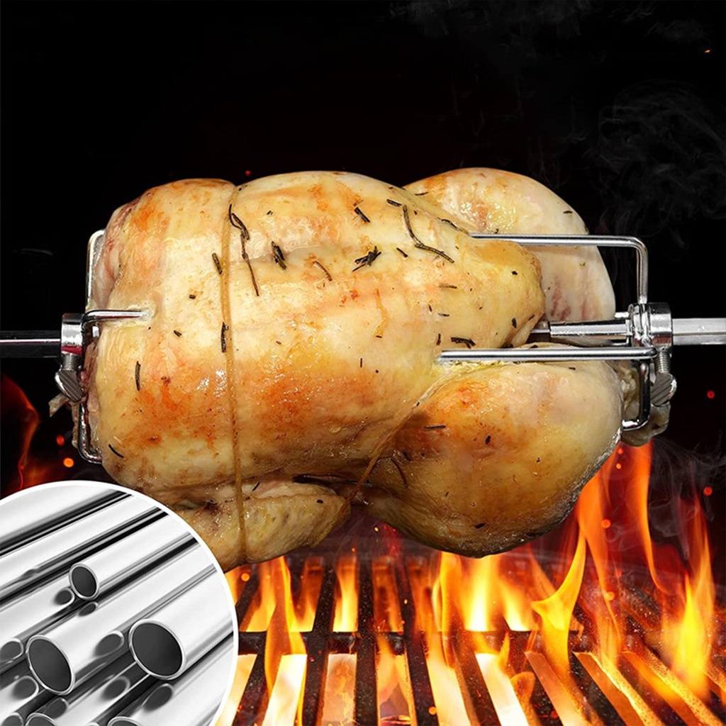 BBQ Grill Rotisserie Meat Forks with 4 Prongs Rotisserie Fork for Fork Chicken Fish Meat