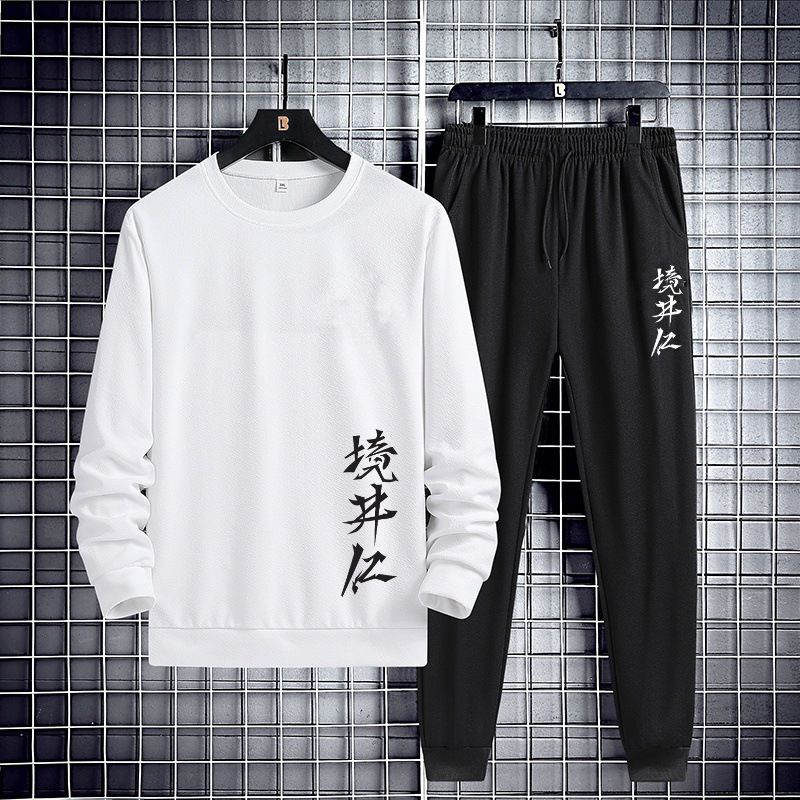 PROMO / Setelan Pria Kanji Sweater Celana Jogger II Set Pria Baju Sweater Lengan Panjang Celana