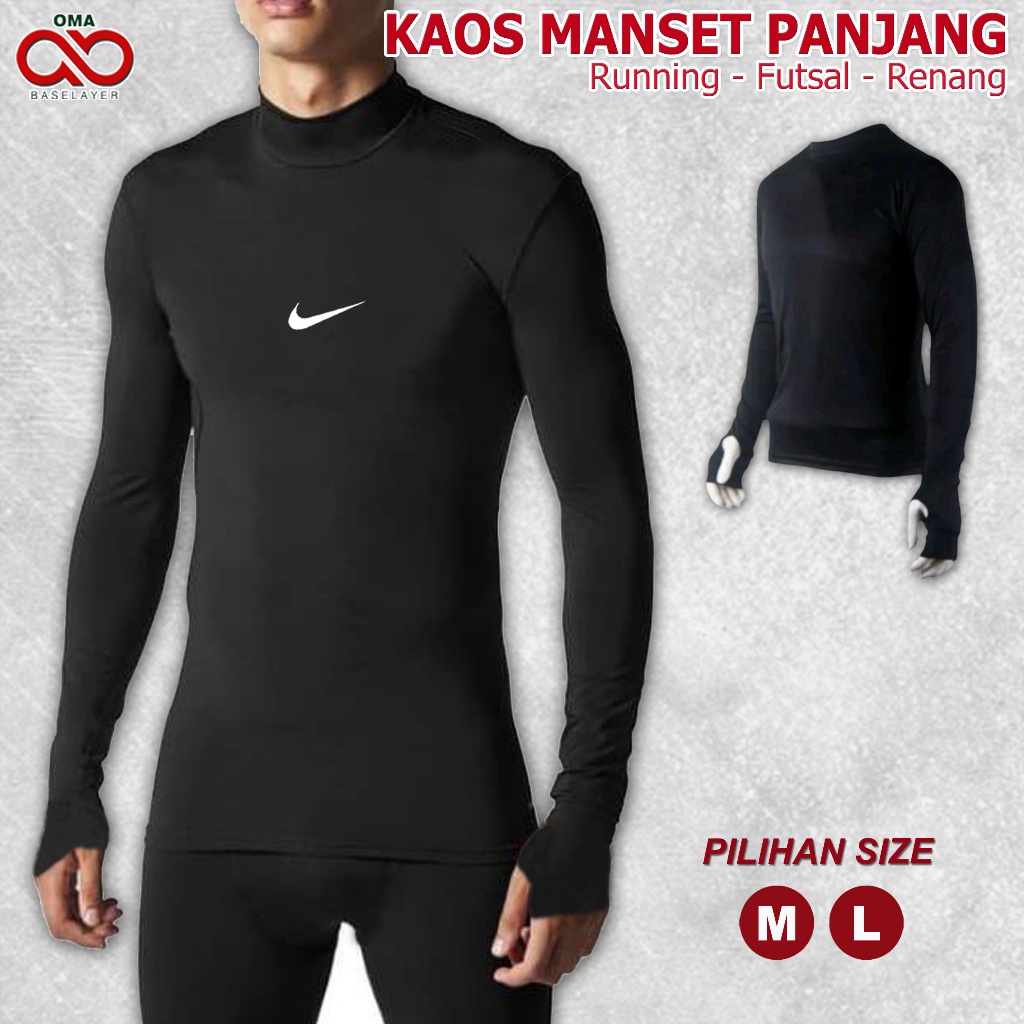 PROMO / Kaos Baselayer Manset Olahraga Pria Laki Laki Lengan Panjang Futsal Renang