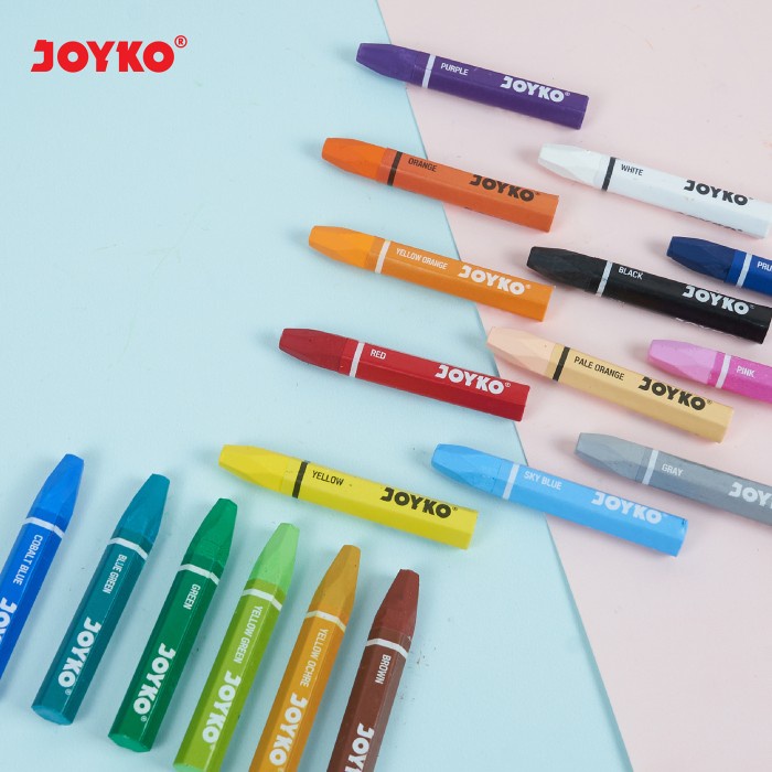 

Terlaris Joyko Oil Pastel Crayon 12 24 36 48 55 Colours Krayon Joyko Minyak