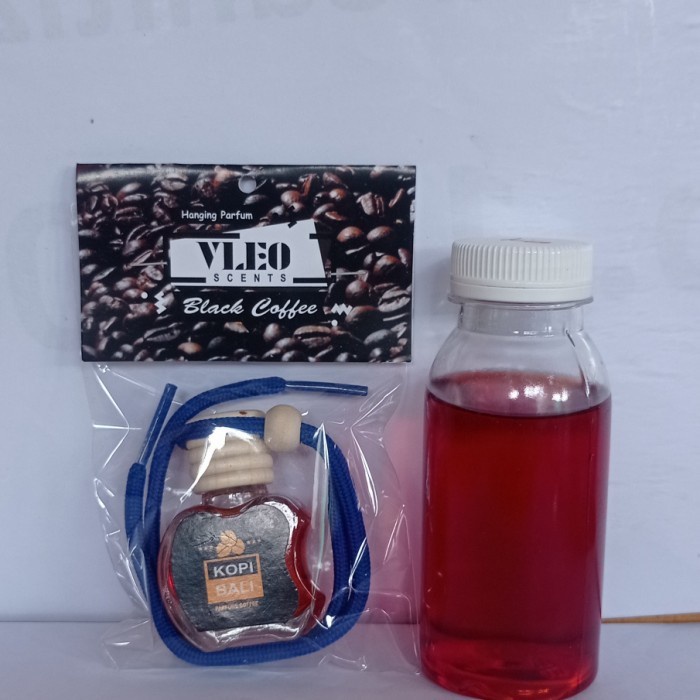 Executive Paket parfum mobil vleo + refill 100ml aroma kopi bali