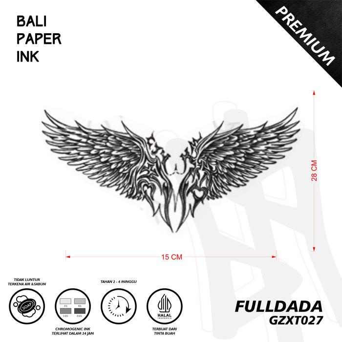 ..... Tato Sayap Gzxt027 Premium Stiker Tato By Bali Paper Ink Full Dada Temporary Tatto