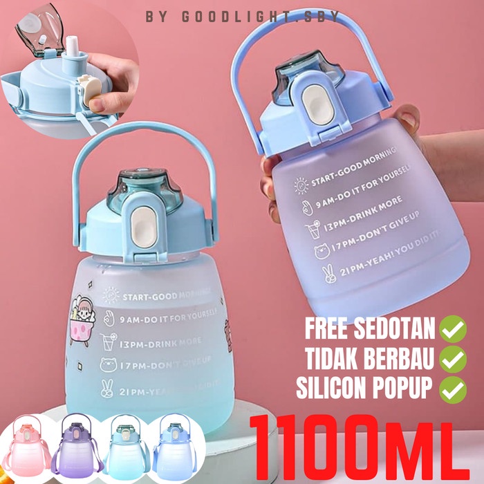 Botol Minum Viral 1Liter 1100ML -Botol Bahan Tritan BPA FREE