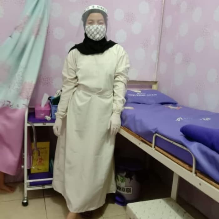 Ready Baju operasi OK bahan parasut impor Jubah Oka Gaun Perawat Gown