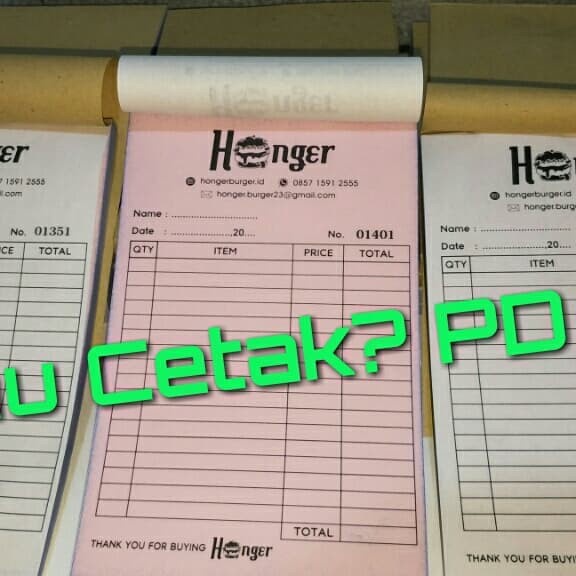 

Cetak Nota 1/4 Folio 1 Warna 2 Ply + Nomorator