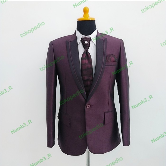 TERBARU Jas Pria/Jas Pengantin/Jas Wedding BURGUNDY Slim Fit