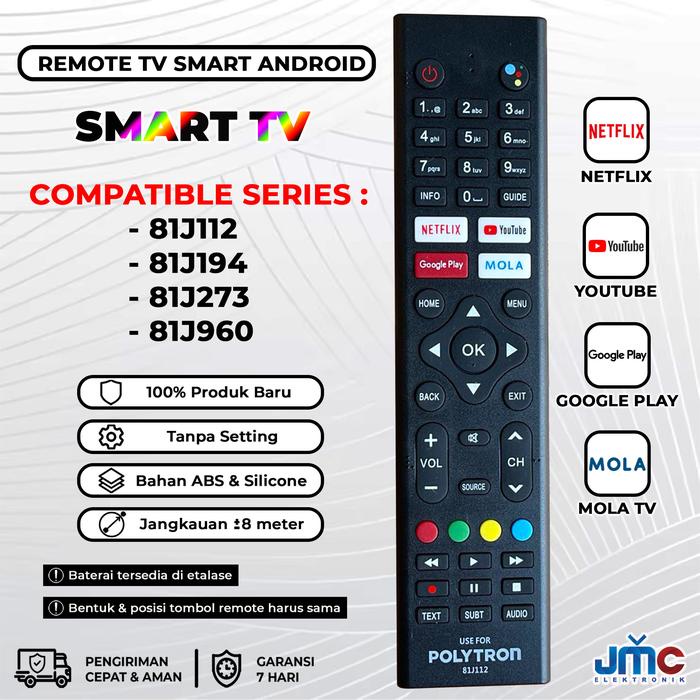 TERJAMIN ASLI VOICE REMOT REMOTE ANDROID TV SMART 81J112 81J194 81J273 81J960 KODE 968