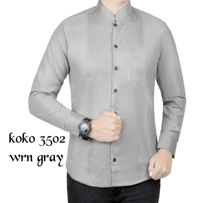 kemeja koko slimfit bahan kattun premium motif mewah