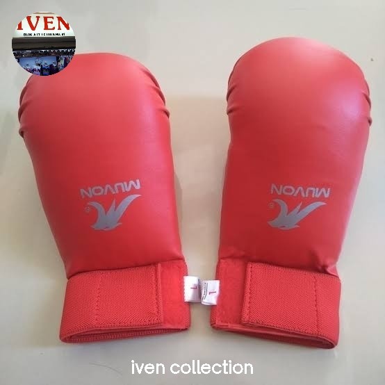 muvon hand protector basic kumite karate gloves sarung tinju bela diri aka ao