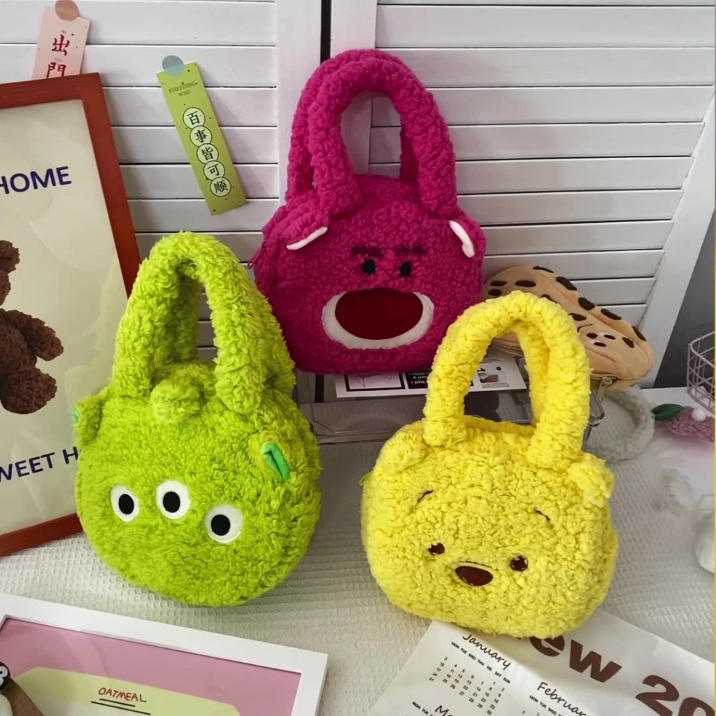 littlekiddoss BA2318 Tas bahu jinjing anak Bulu Bulu LOTS toy story monster pooh three eyes karakter