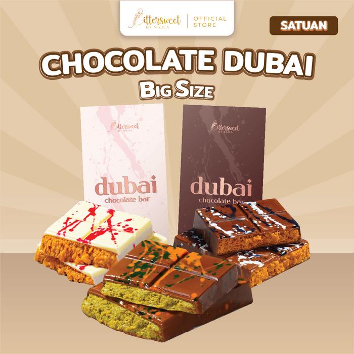 

BARANG TERLARIS DUBAI CHOCOLATE BAR ( SATUAN ) [ Bittersweet by Najla ] BIG SIZE
