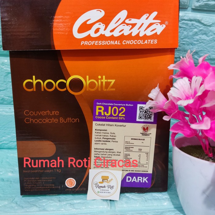 

BARANG TERLARIS COLATTA CHOCOBITZ COUVERTURE 1KG DARK 1 KG 59% COLATA CHOCO BITZ 811