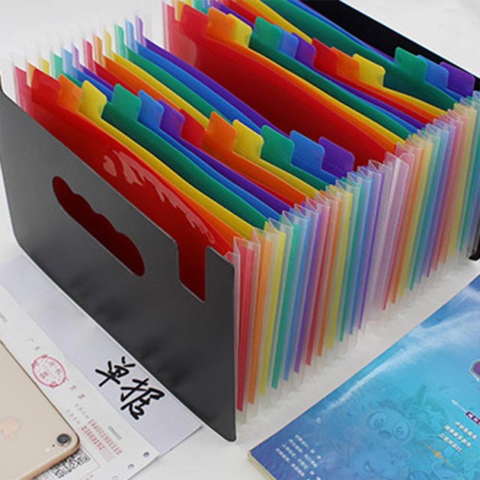 

BARANG TERLARIS 12/24 Pockets Expanding File Folder A4 map Document Organizer holder