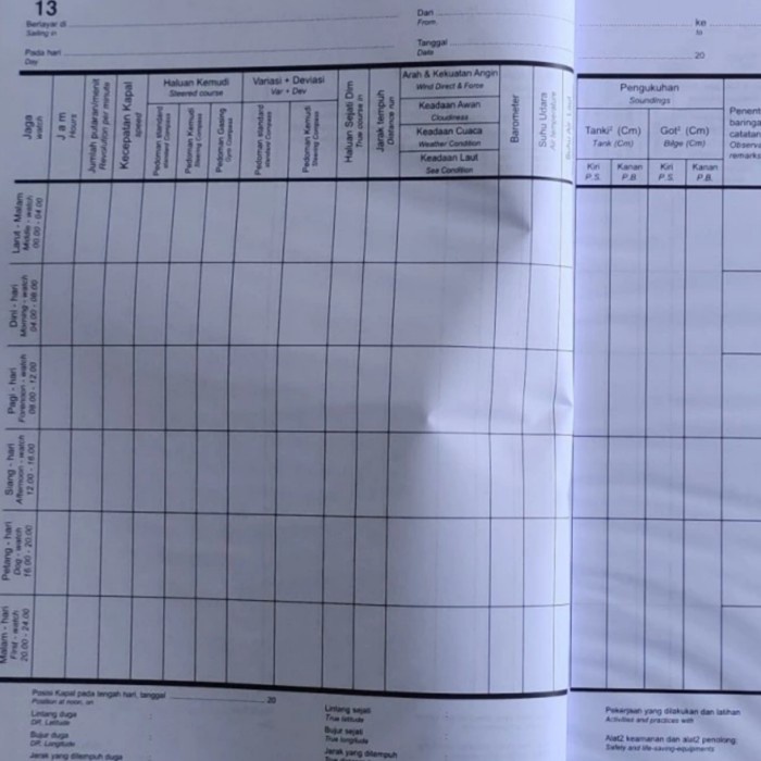 

BARANG TERLARIS Deck Log Book / Buku Catatan Kapal Untuk Dek