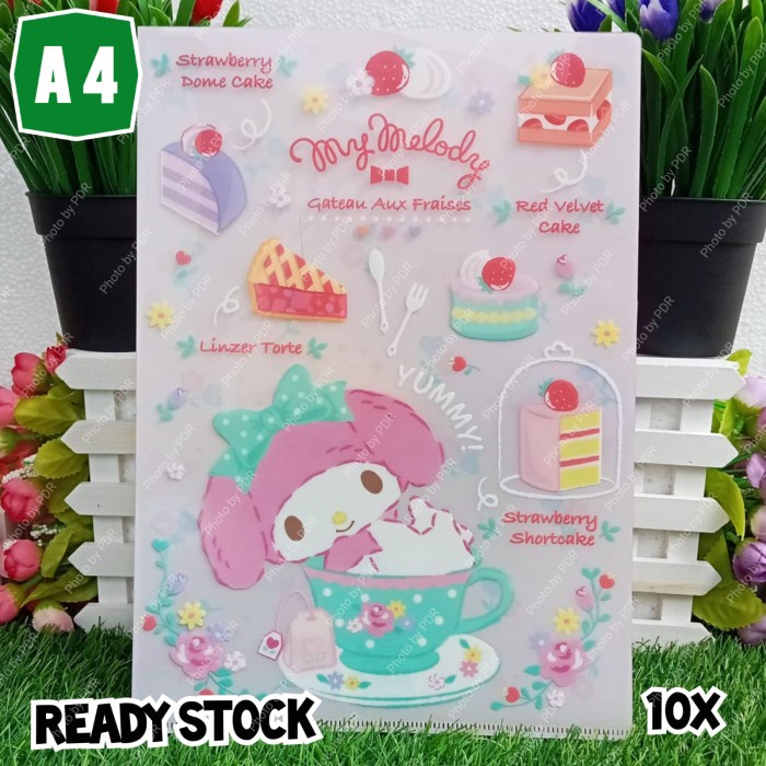 

BARANG TERLARIS Map Folder A4 Sanrio Original My Melody Short Cakes