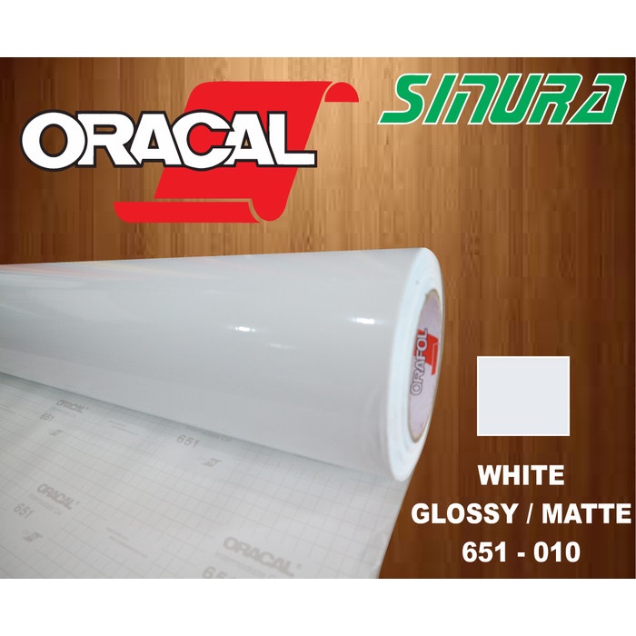 "TOP" STICKER ORACAL 651-010 WHITE / PUTIH (GLOSSY/MATTE)