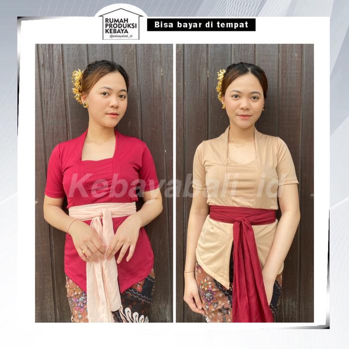 Kebaya Bali Lengan Pendek Bed Kutu Baru Kain Spandek Lycra Kaos Full Strecth Atasan Wanita