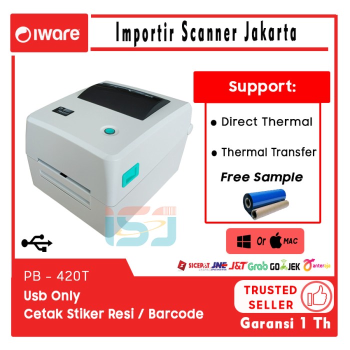 Ready BARCODE PRINTER IWARE PB-420T / PRINTER BARCODE MURAH