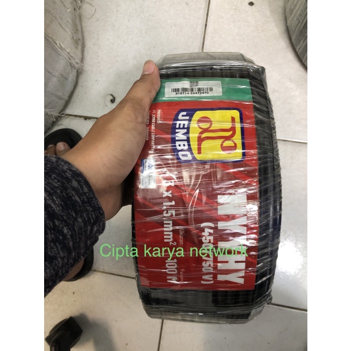 Kabel Jembo Nyyhy 3x1.5 50m / Jembo Nyyhy 3x1,5 50m Serabut Hitam