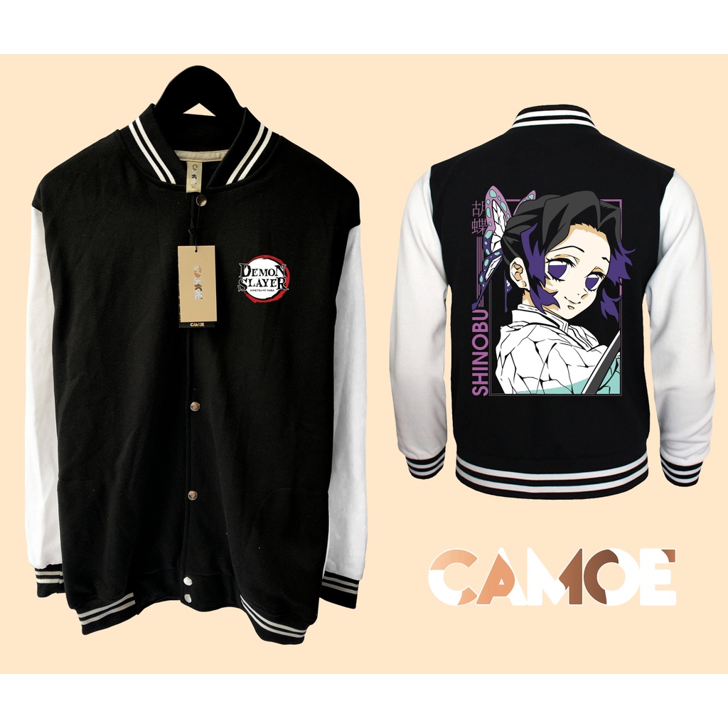 Jaket Baseball Varsity Anime Demon Slayer Kimetsu No Yaiba Shinobu Kocho