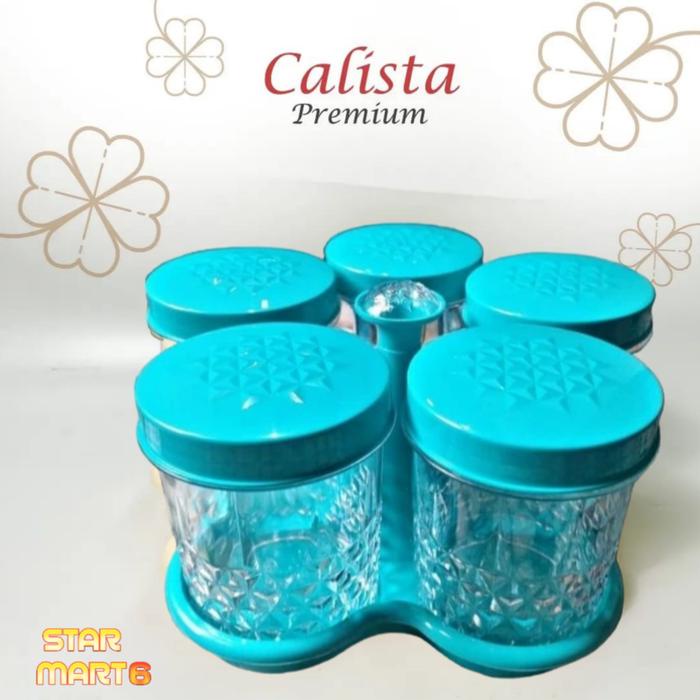 PREMIUM CALISTA Toples Plastik Set 5 Harga Satu Set Toples+Nampan