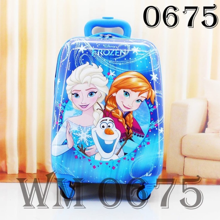 PREMIUM TAS TROLI KOPER ANAK 16" TAS TRAVEL ANAK KOPER FIBER ANAK FROZEN