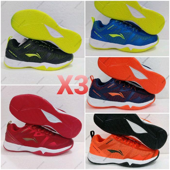 PREMIUM Sepatu Badminton LINING CLOUD ACE X3 X 3 III Original Bonus Kaos Kaki Pria Wanita Nyaman
