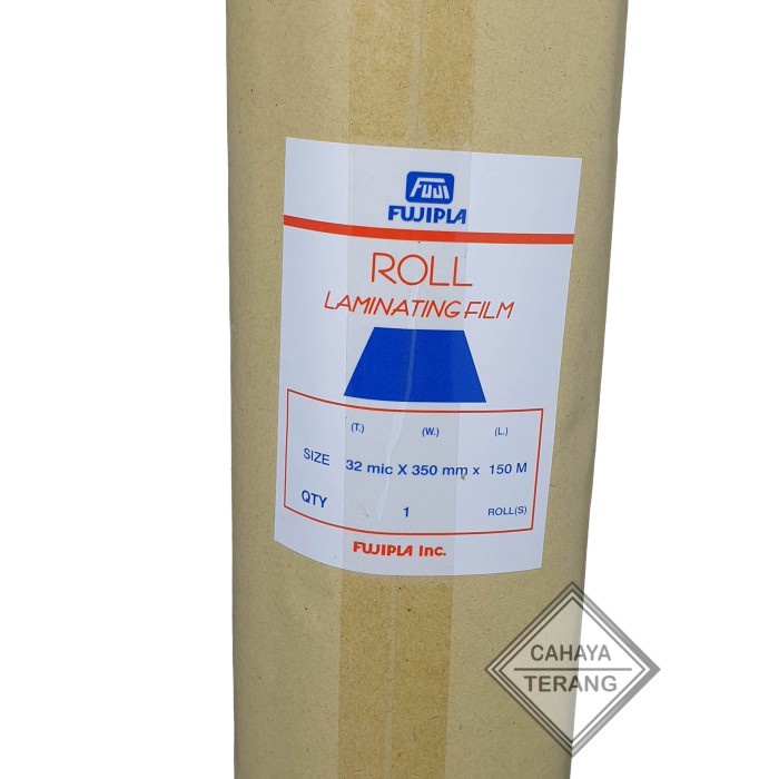 PREMIUM Plastik Laminating Roll Merk FUJIPLA Glossy Biru Ukuran 350mm x 150M