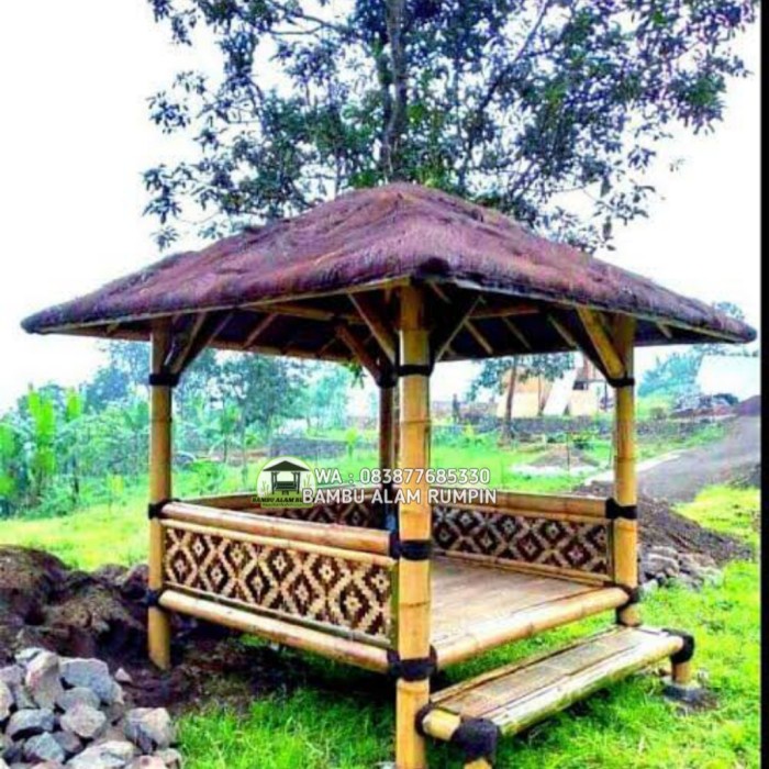 PREMIUM Gazebo bambu ukuran 2x2m/ gazebo bambu