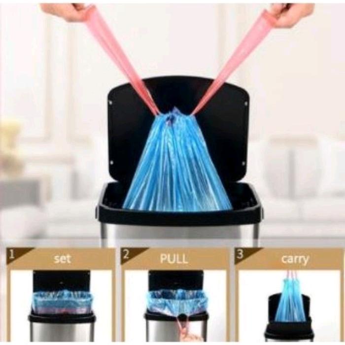 PREMIUM Makassar V122 Kantong plastik sampah roll pelastik sampah dilengkapi dengan tali