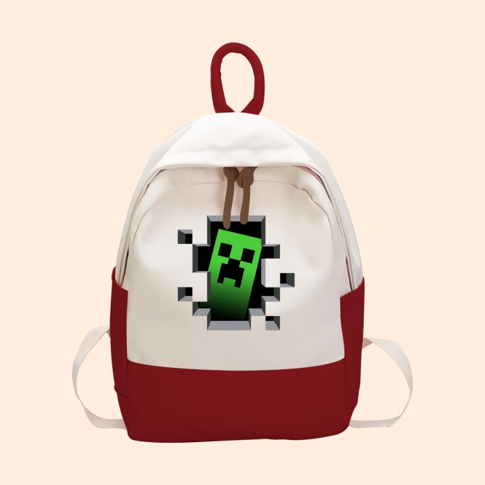 PREMIUM Tas Anak Game Minecraft Minicraft Creeper Ransel Anak SD TK Kantong Backpack Karakter Anak